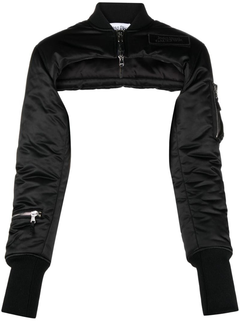 Black Cropped Puffer Jacket