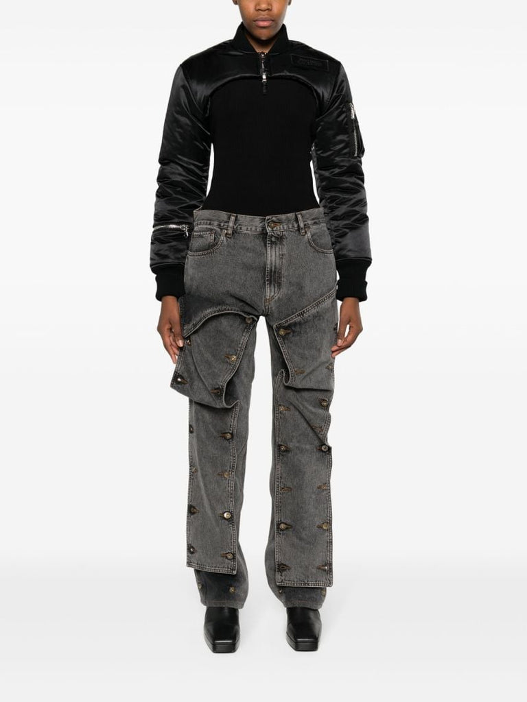 Black Cropped Puffer Jacket