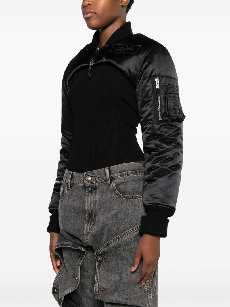 Black Cropped Puffer Jacket