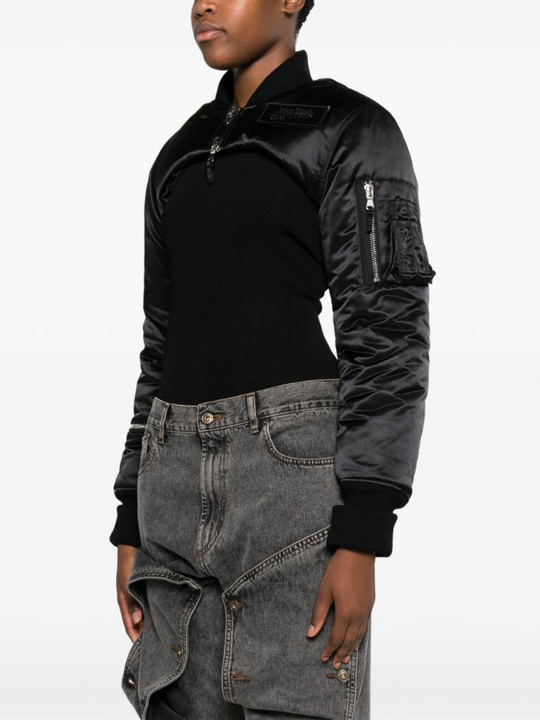 Black Cropped Puffer Jacket