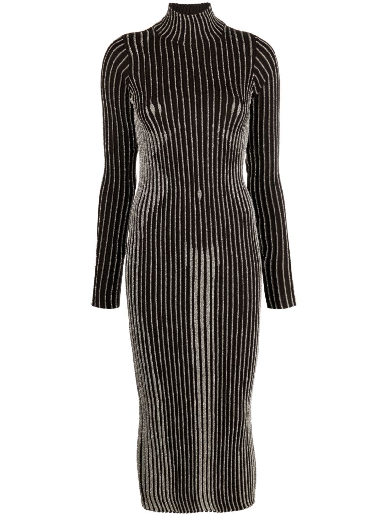 Brown Trompe L'Ã_x0085_â_x0080__x009c_il Midi Dress