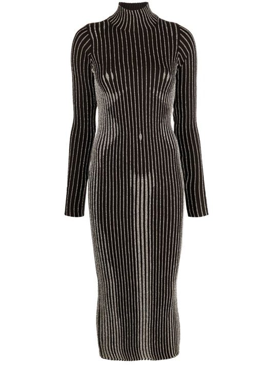 Brown Trompe L'Ã_x0085_â_x0080__x009c_il Midi Dress