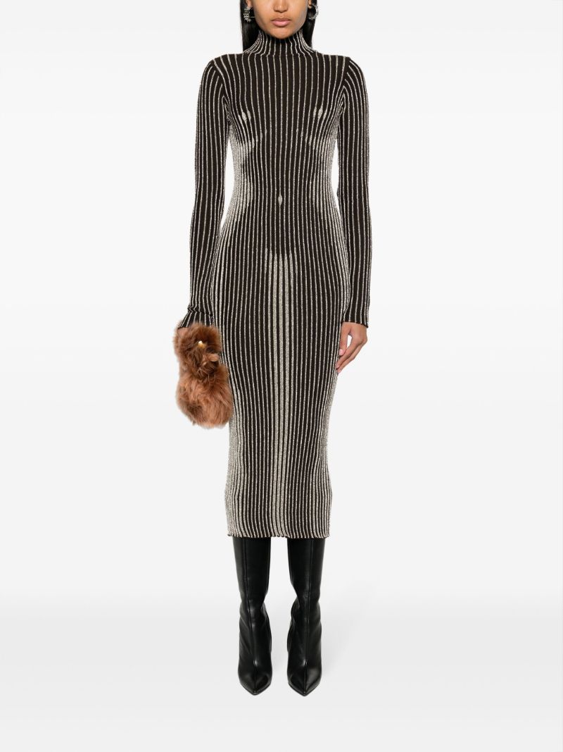Brown Trompe L'Ã_x0085_â_x0080__x009c_il Midi Dress