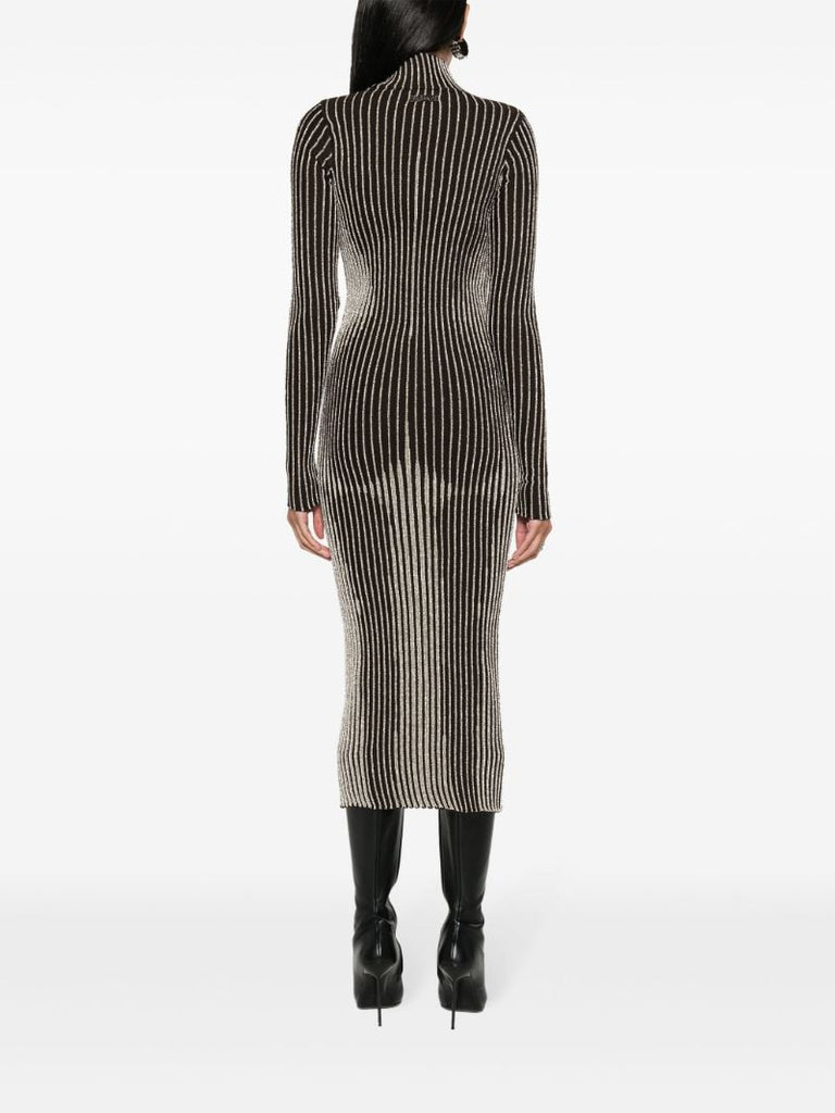 Brown Trompe L'Ã_x0085_â_x0080__x009c_il Midi Dress