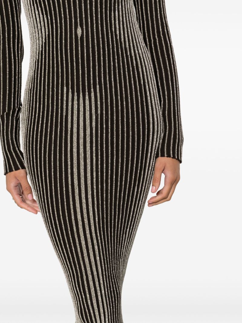 Brown Trompe L'Ã_x0085_â_x0080__x009c_il Midi Dress