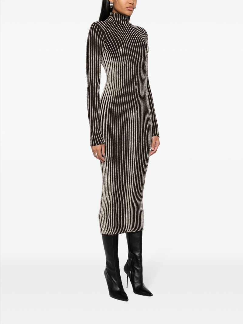 Brown Trompe L'Ã_x0085_â_x0080__x009c_il Midi Dress