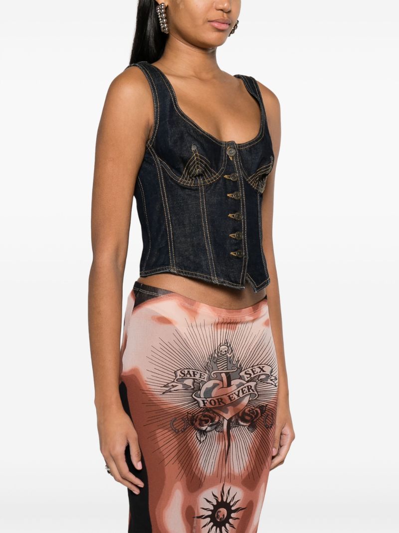 Blue Denim Corset Top