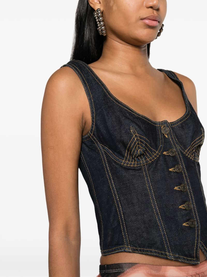 Blue Denim Corset Top