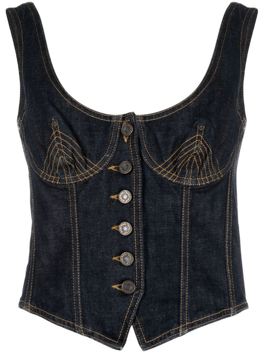 Blue Denim Corset Top