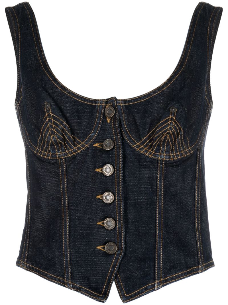 Blue Denim Corset Top