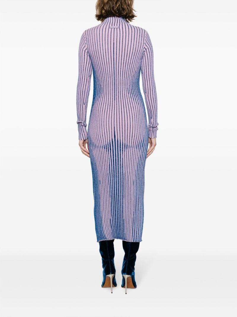 Pink Trompe L'oeil Striped Dress