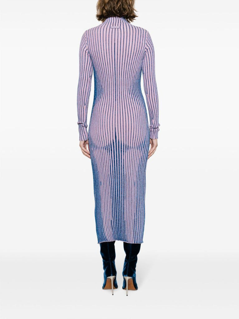 Pink Trompe L'oeil Striped Dress