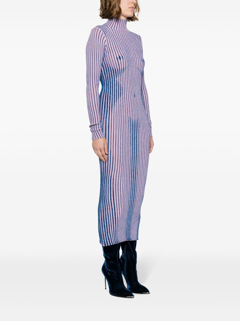 Pink Trompe L'oeil Striped Dress