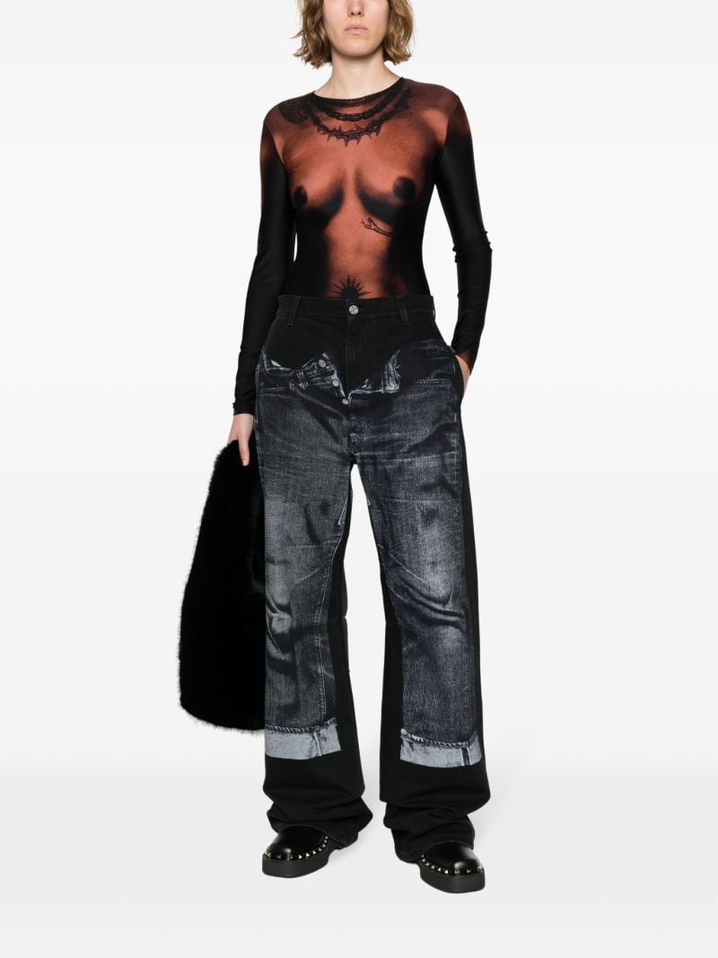 Black Trompe L'Ã_x0085_â_x0080__x009c_il Bodysuit
