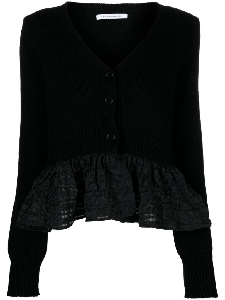 Black Vision Flared Cardigan