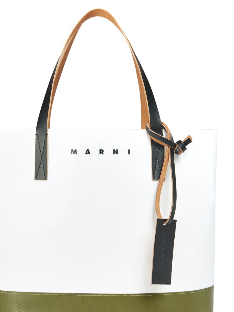 White Tribeca Logo-debossed Tote Bag