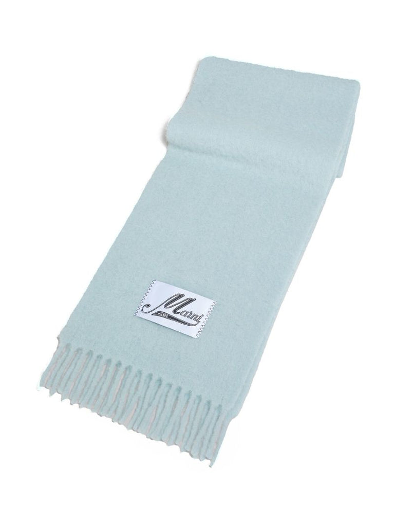 Blue Logo-patch Brushed Scarf