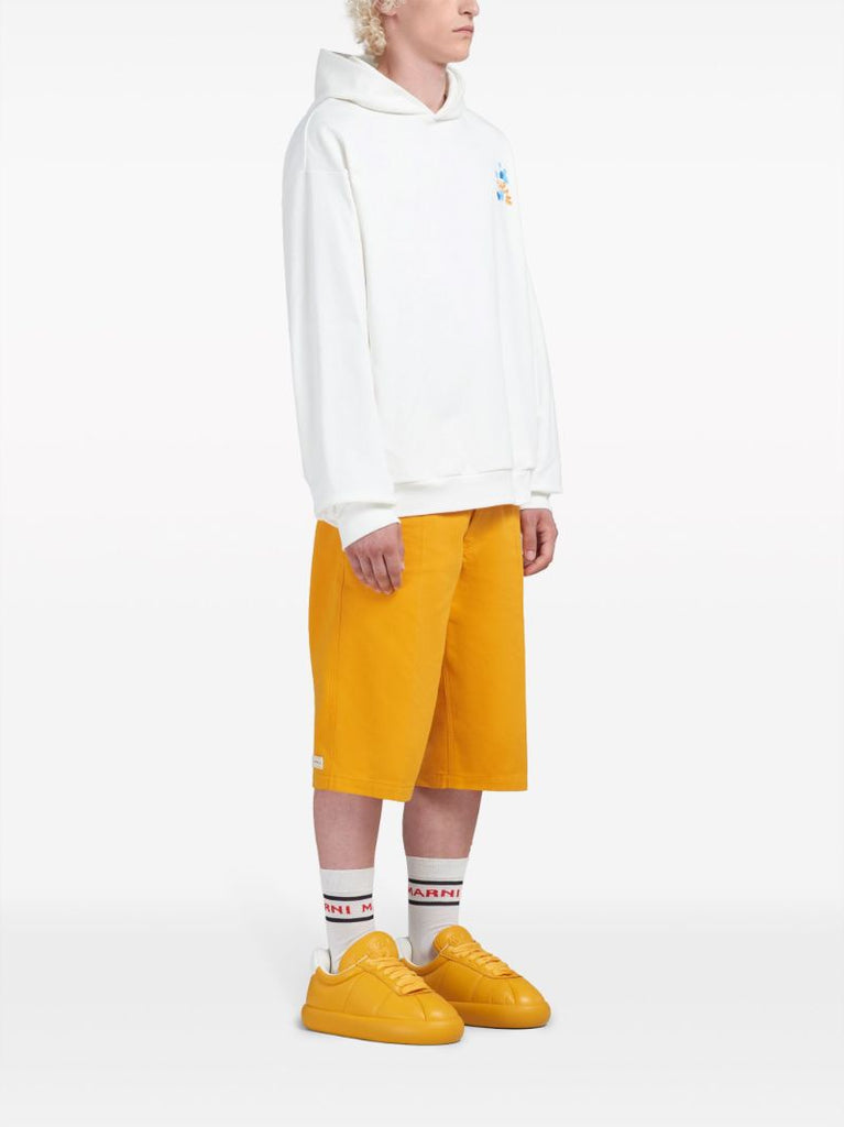 White Logo-print Cotton Hoodie