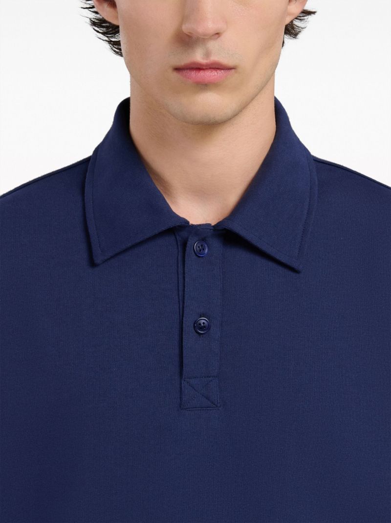 Blue Logo-appliquÃ_x0083_Â© Cotton Polo Shirt