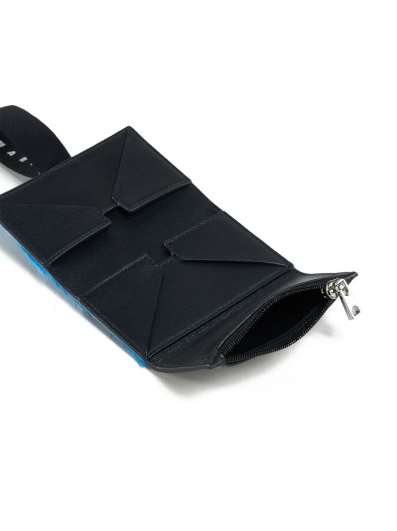 Blue Logo-strap Brushed Wallet