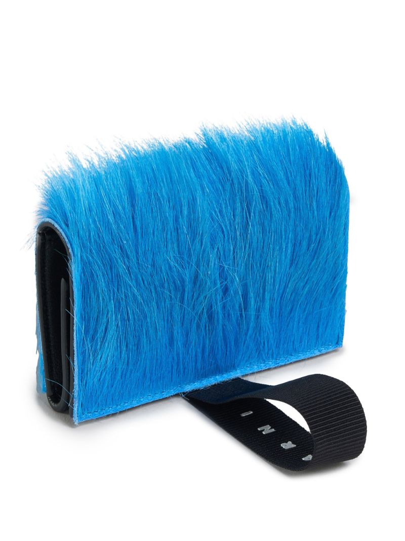 Blue Logo-strap Brushed Wallet