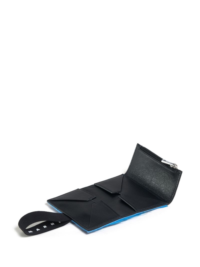 Blue Logo-strap Brushed Wallet