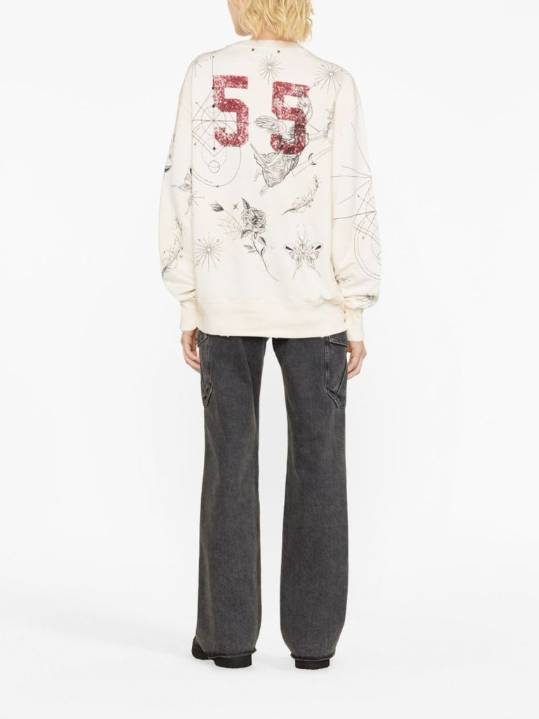 X Dr. Woo Neutral Graphic Print Cotton Sweatshirt