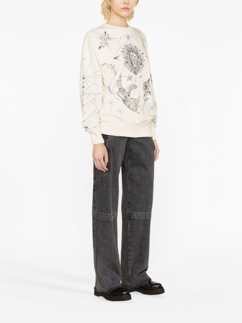 X Dr. Woo Neutral Graphic Print Cotton Sweatshirt