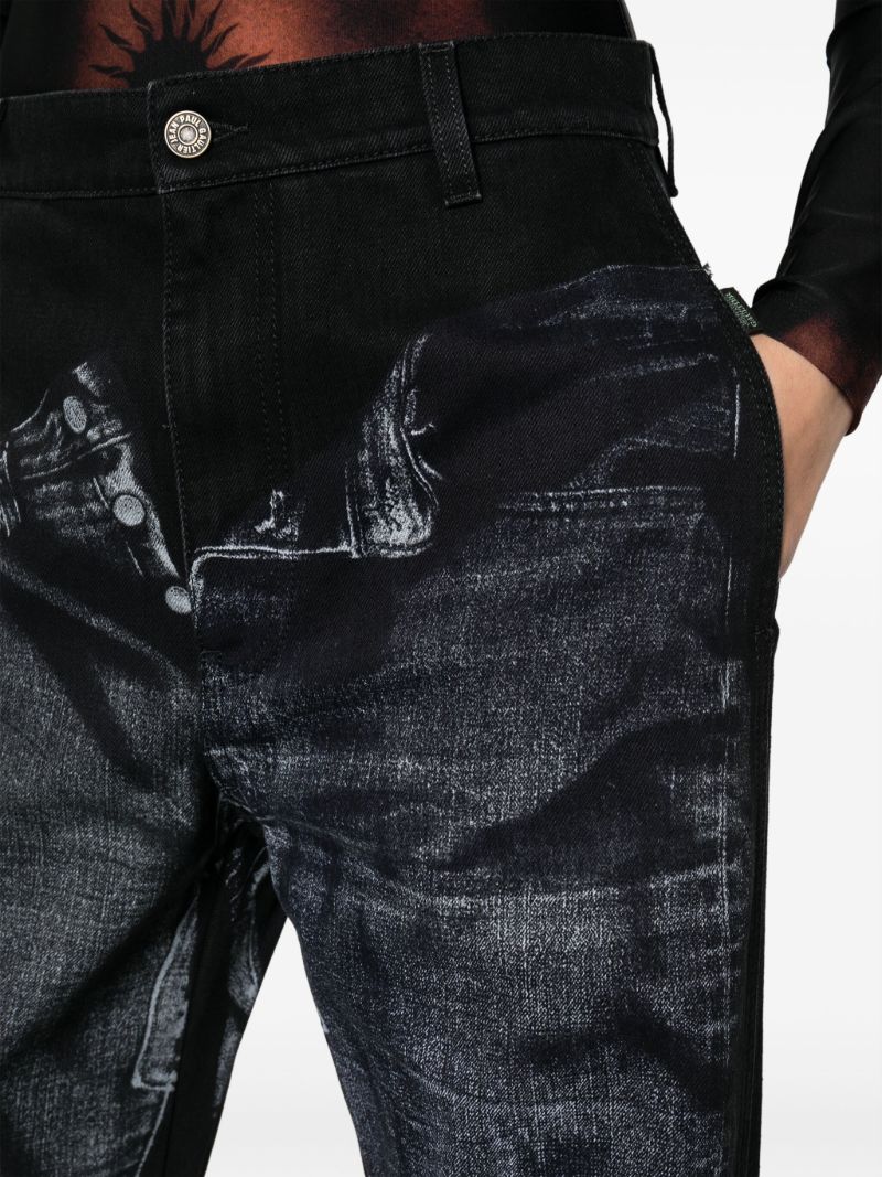 Black Trompe L'oeil-print Jeans