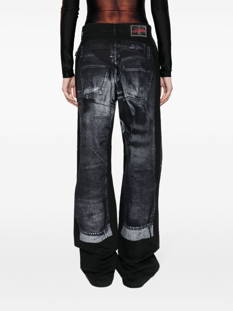 Black Trompe L'oeil-print Jeans