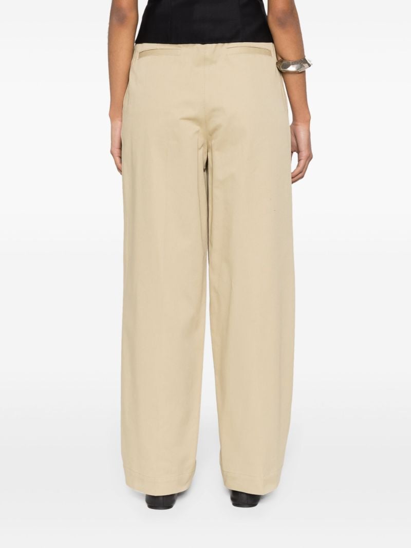 Neutral Straight-leg Cotton Trousers