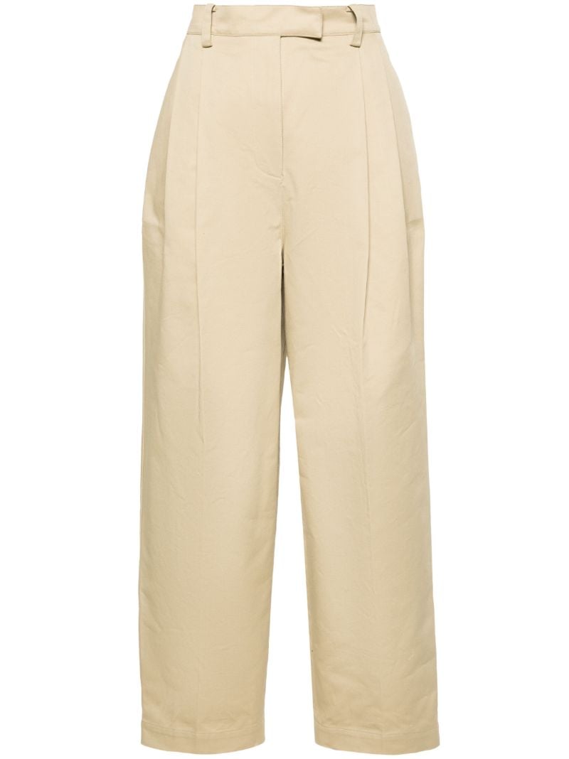 Neutral Straight-leg Cotton Trousers