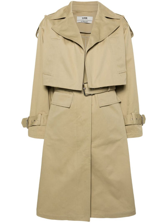 Neutral Three Way Cotton Trench Coat