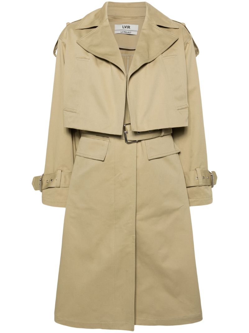 Neutral Three Way Cotton Trench Coat