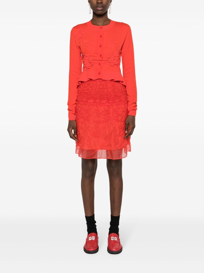 Red Vira Smocked Cardigan