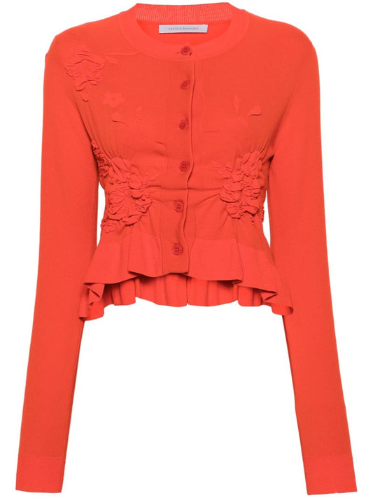 Red Vira Smocked Cardigan