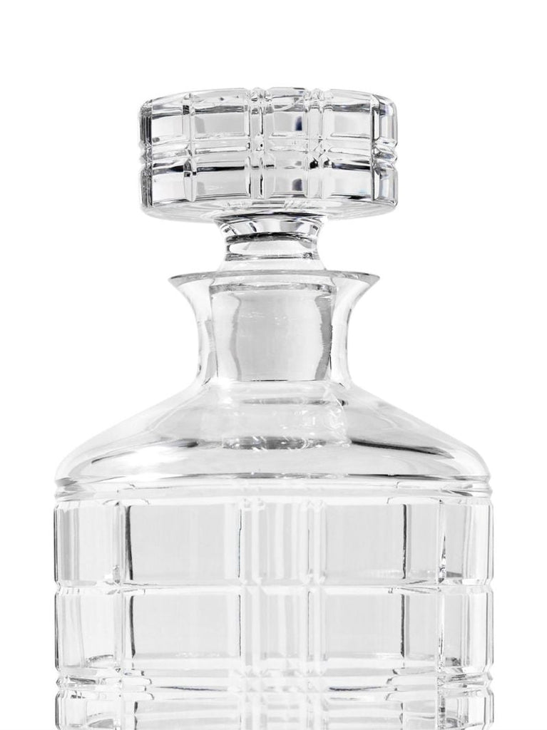 Clear Hudson Plaid Crystal Decanter