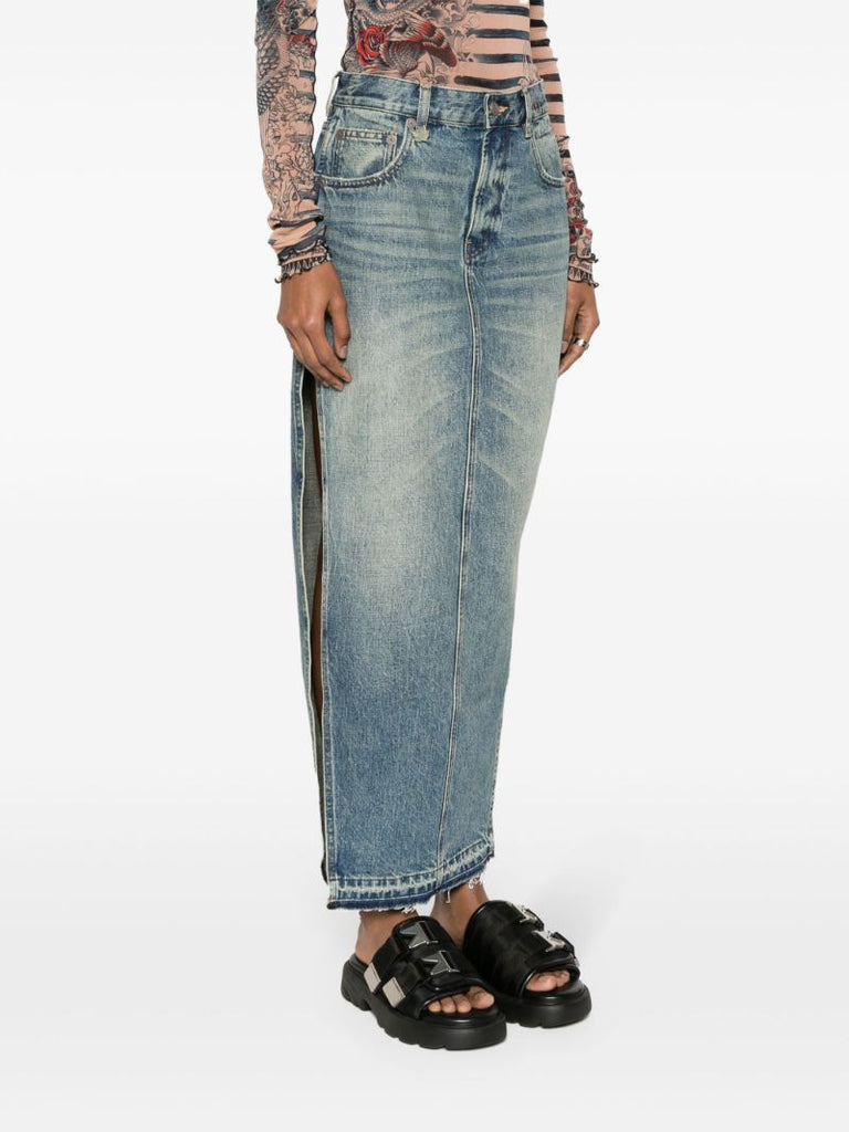 Blue Denim Maxi Skirt