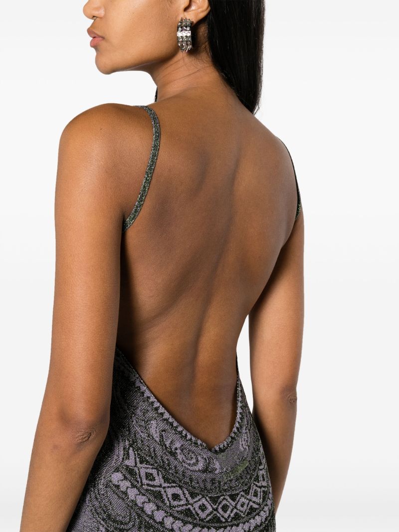 Purple Soleil-jacquard Metallic Dress
