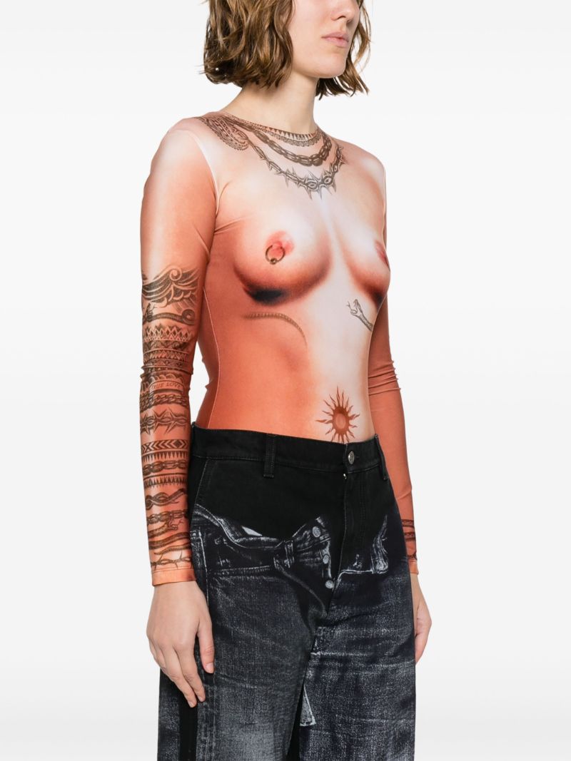 Neutral Trompe L'oeil-print Bodysuit