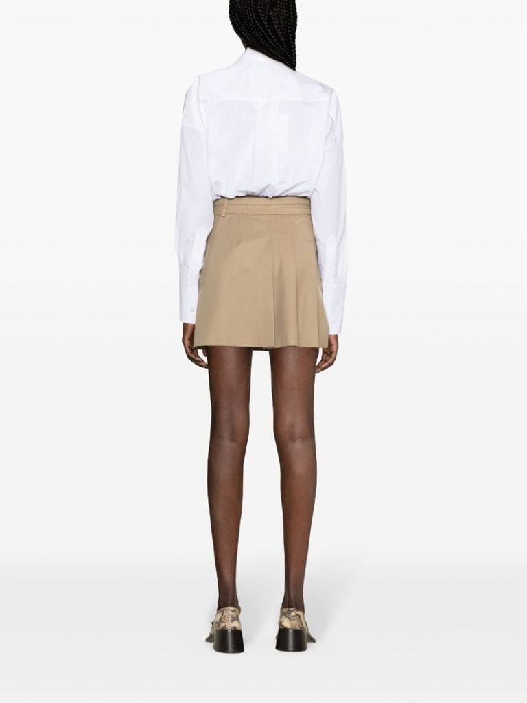 Neutral Unbalance Pleated Mini Skirt