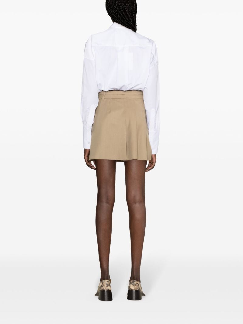 Neutral Unbalance Pleated Mini Skirt