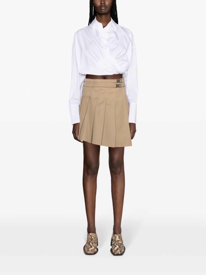 Neutral Unbalance Pleated Mini Skirt