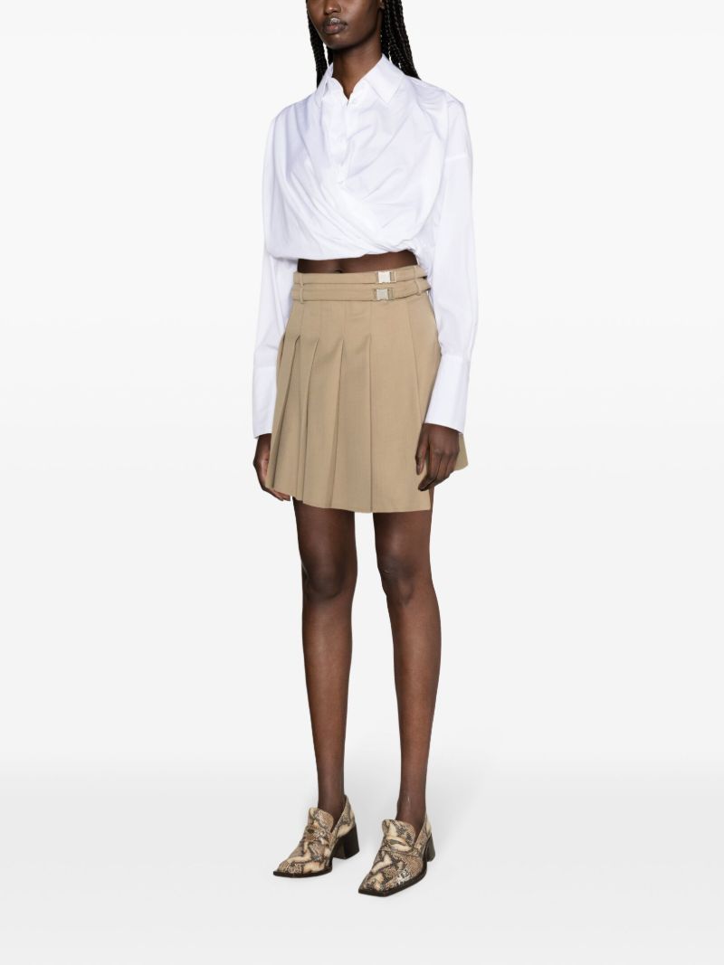 Neutral Unbalance Pleated Mini Skirt