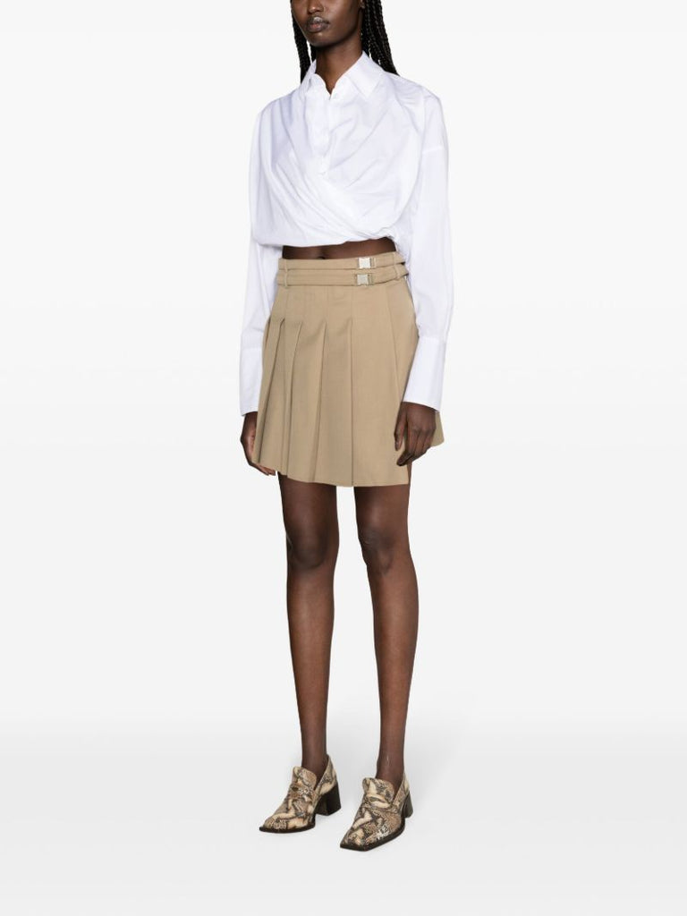 Neutral Unbalance Pleated Mini Skirt