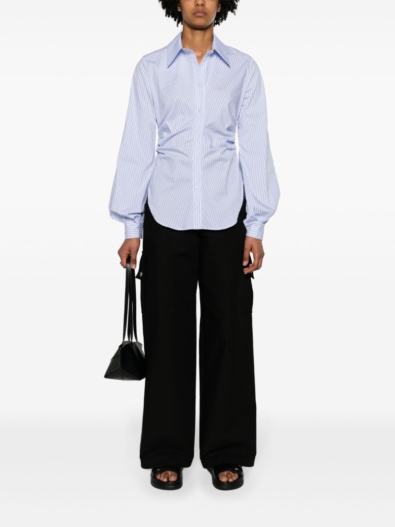 Black Wide-leg Cotton Cargo Trousers