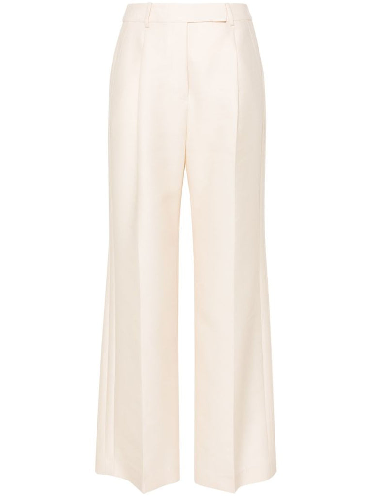 White High Waisted Tailored Trousers