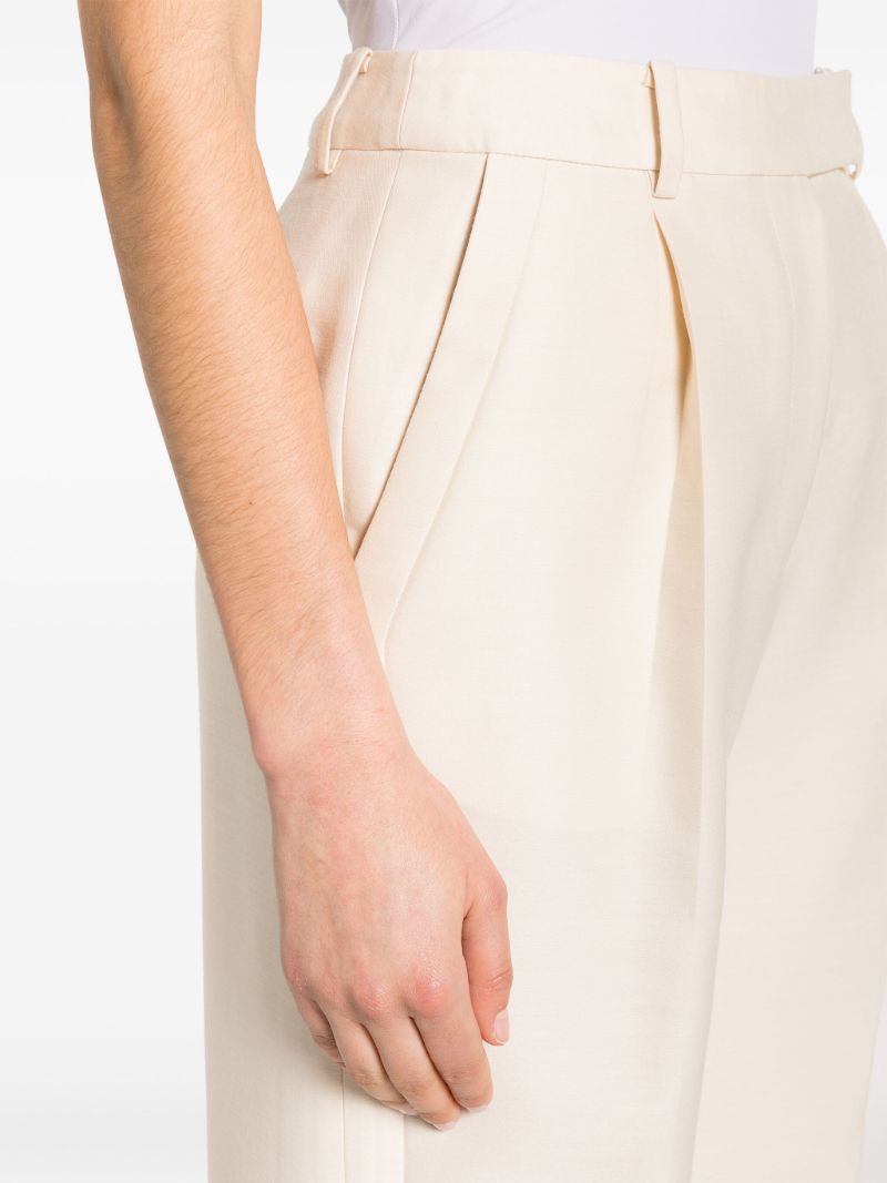 White High Waisted Tailored Trousers