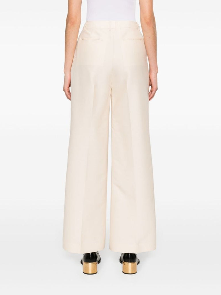 White High Waisted Tailored Trousers