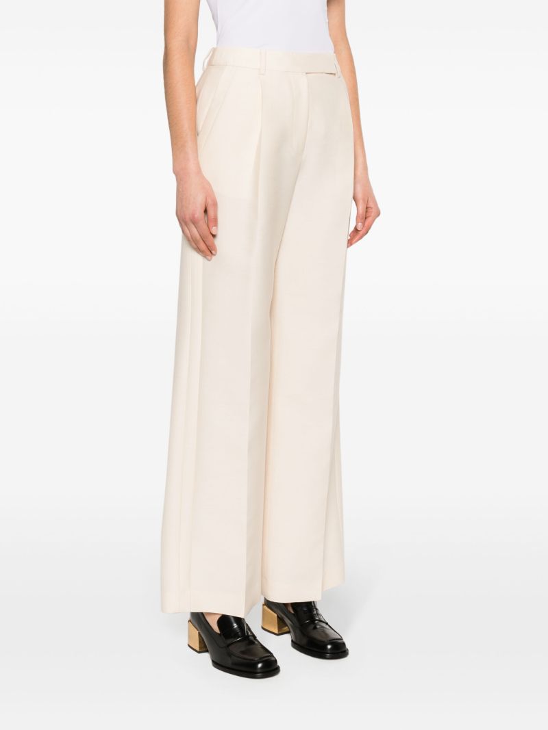 White High Waisted Tailored Trousers